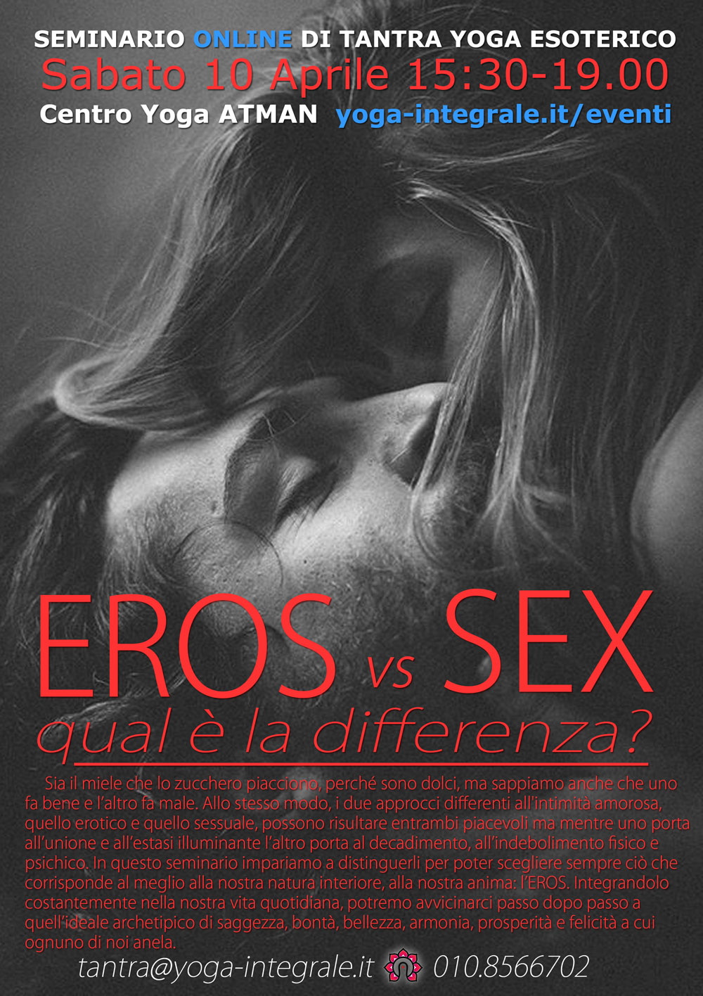 Seminario Online di Tantra Yoga Esoterico: Eros vs Sex, qual è la differenza?